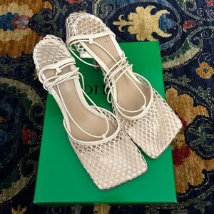 Bottega Veneta Mesh Lace Up Heels